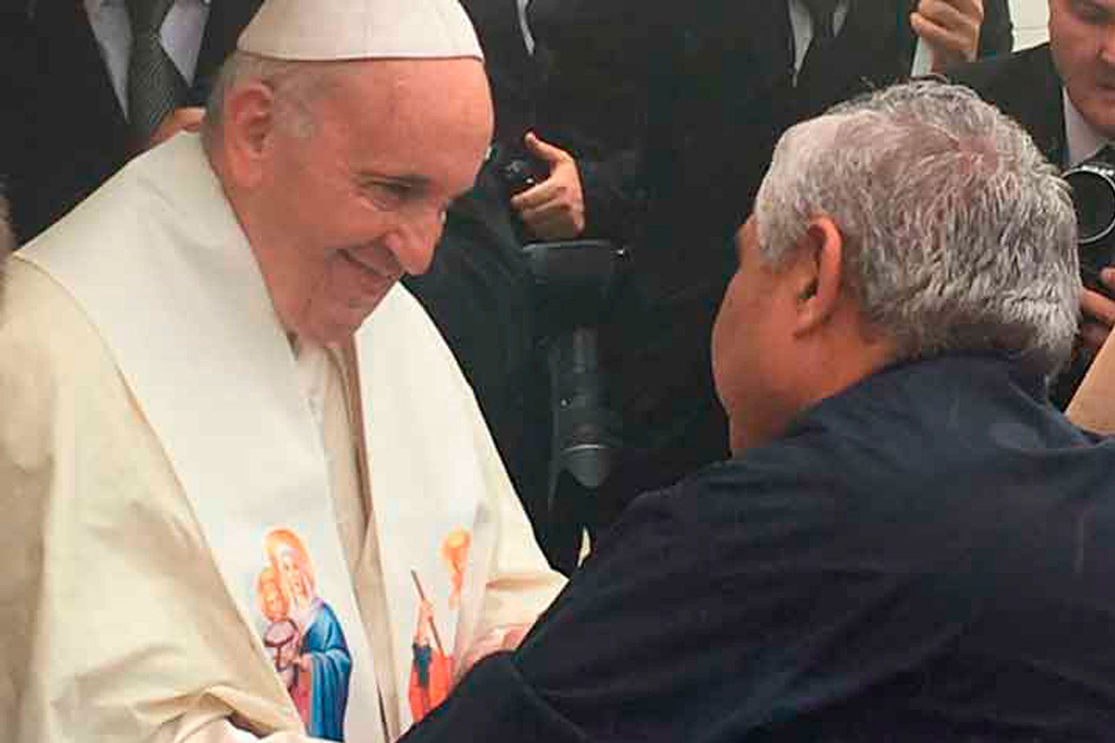 El sacerdote palentino José Aumente con el Papa Francisco