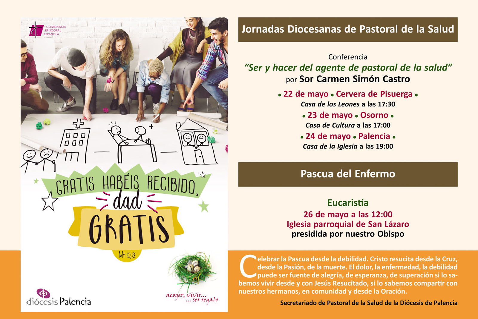 Pascua del Enfermo 2019: “Gratis habéis recibido, dad gratis”