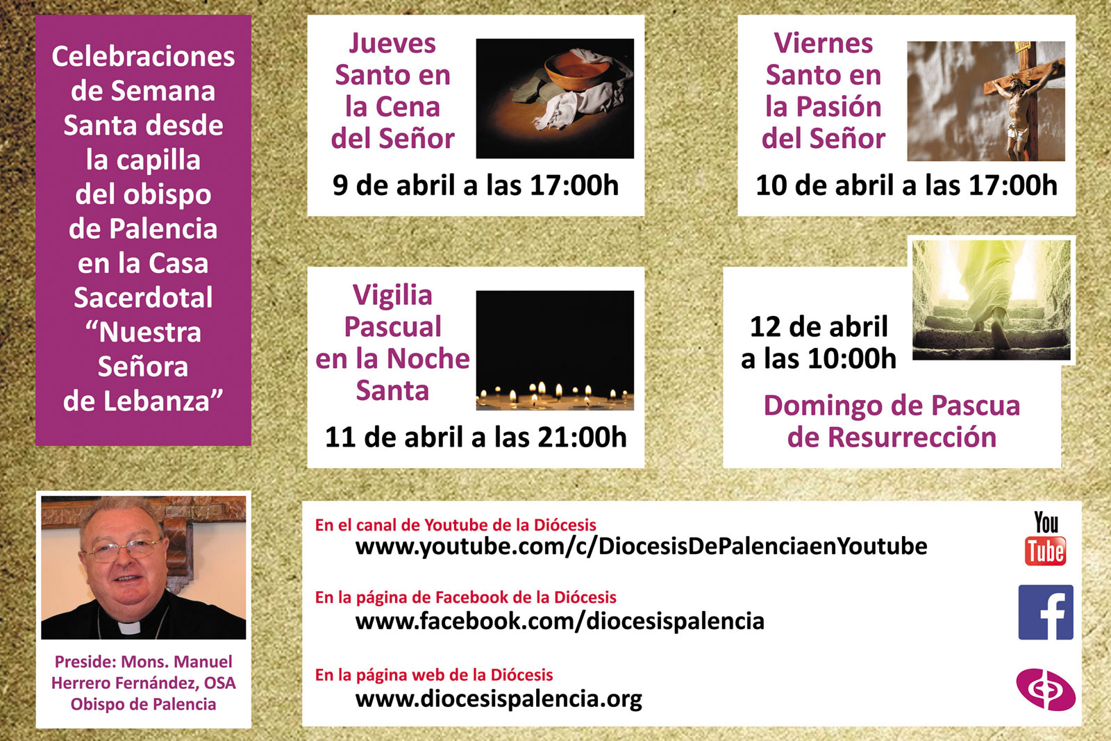Retransmisión de las celebraciones presididas por nuestro Obispo