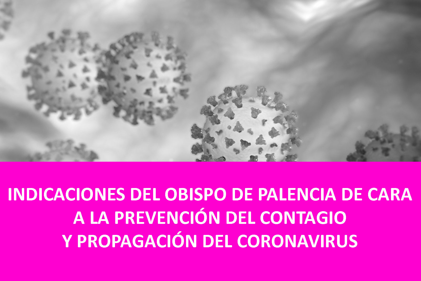 Indicaciones del Obispo de Palencia de cara a la prevención del contagio y propagación del coronavirus
