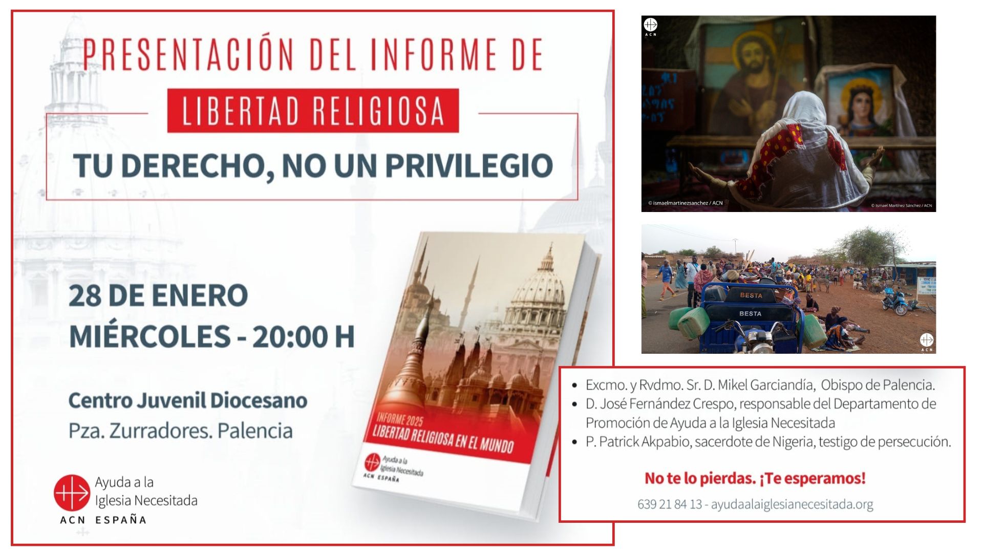 Ayuda a la Iglesia Necesitada presenta en Palencia el Informe Libertad Religiosa en el Mundo 2025
